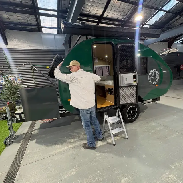 Dalius with their Breath Trailer at handover