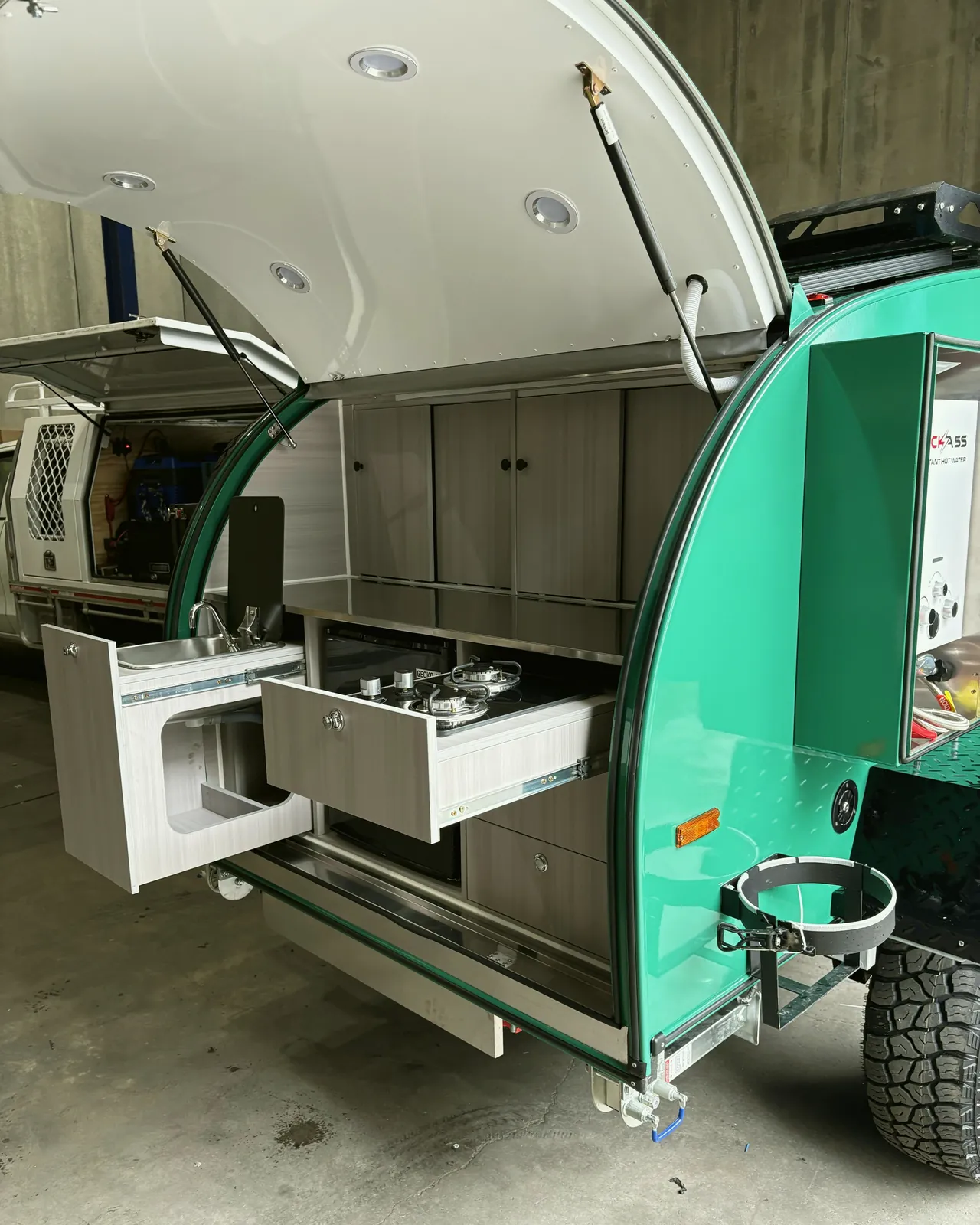 The Ultra kitchen with drawers out
