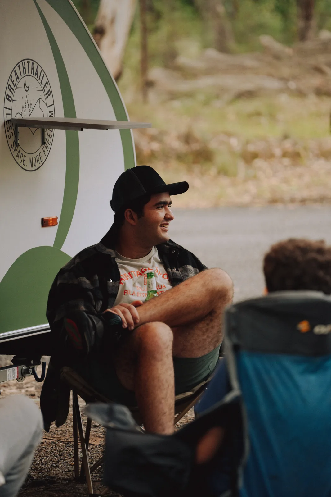 Breath Plus owner conversation next to the trailer