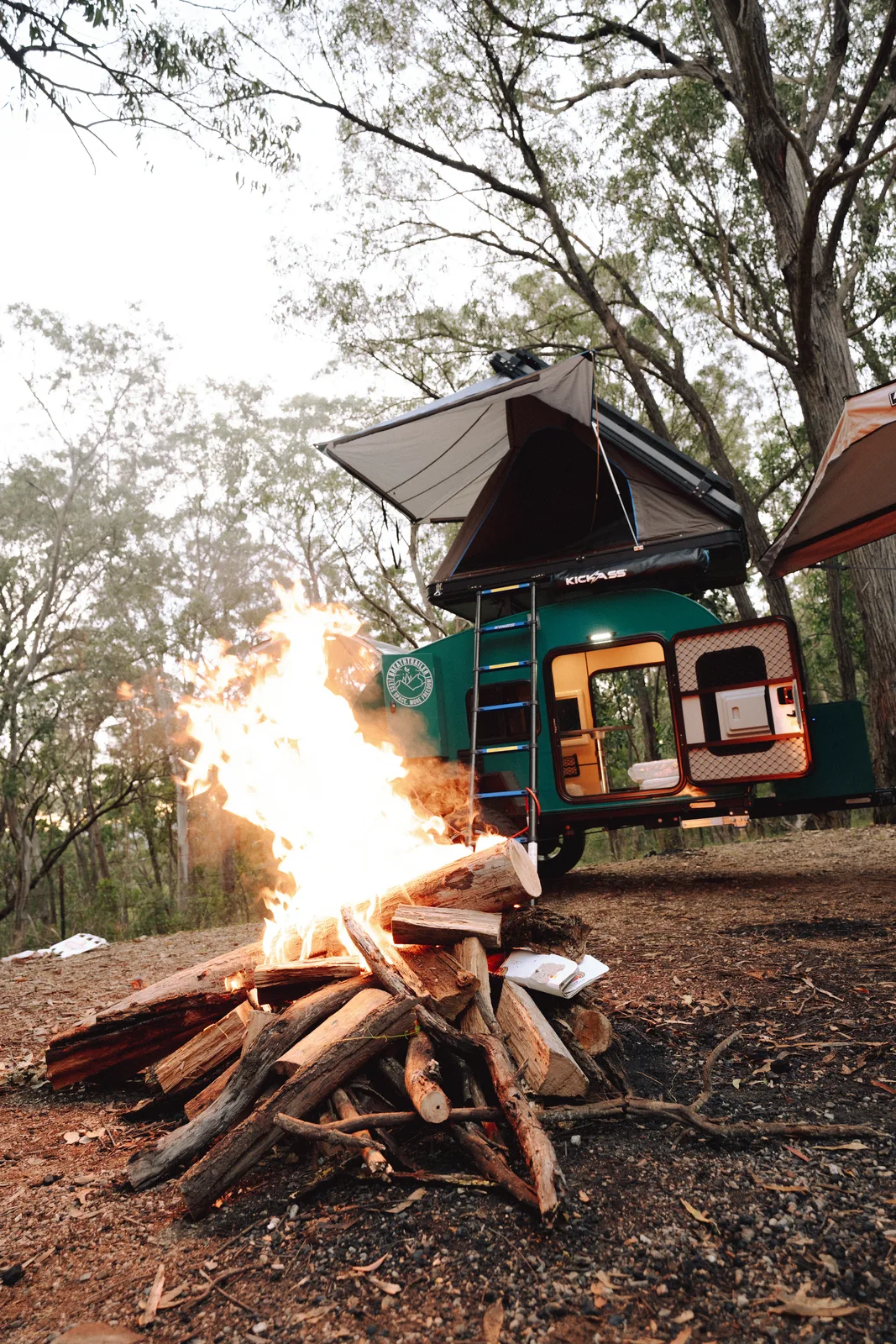 Breath Plus night campfire scene in the forest