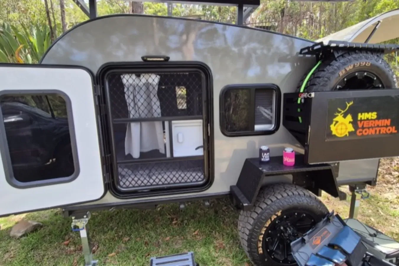 Breath Ultra camped with side door open