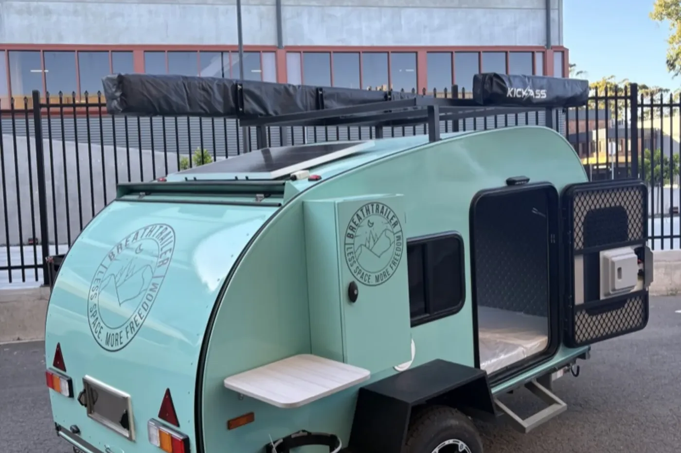 Breath Ultra in teal with rooftop tent