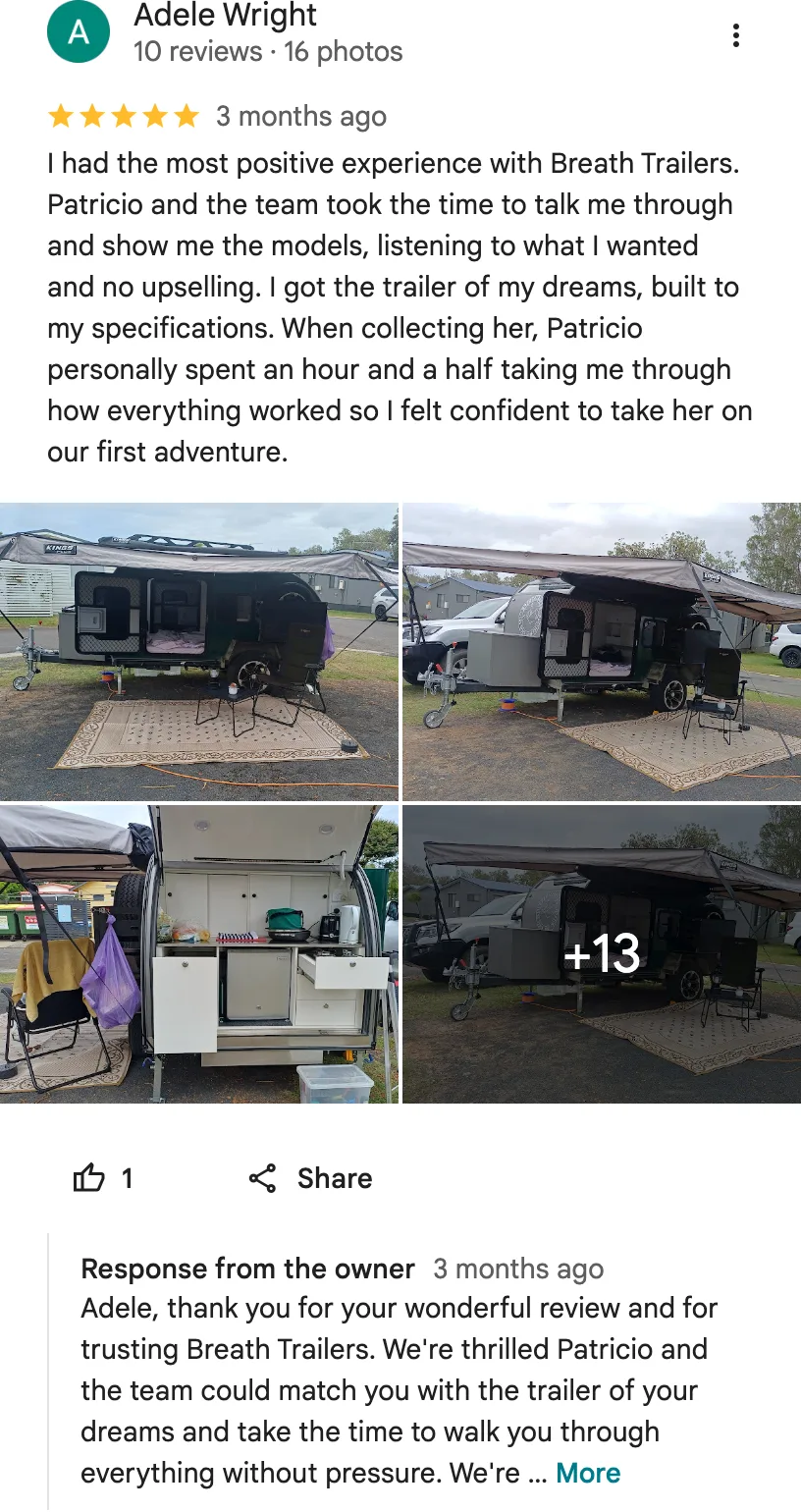 Google review from Adele Wright