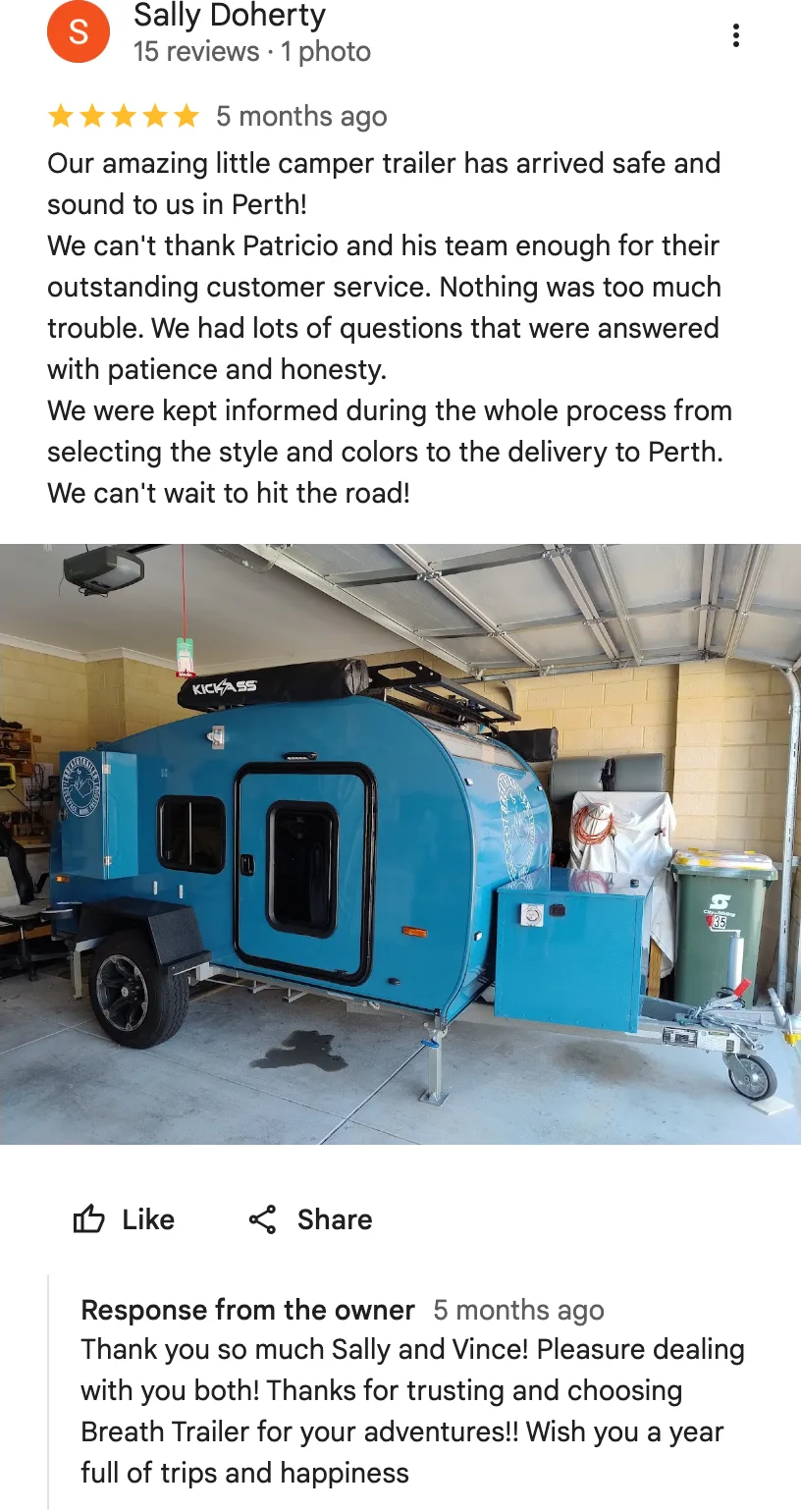 Google review from Sally Doherty