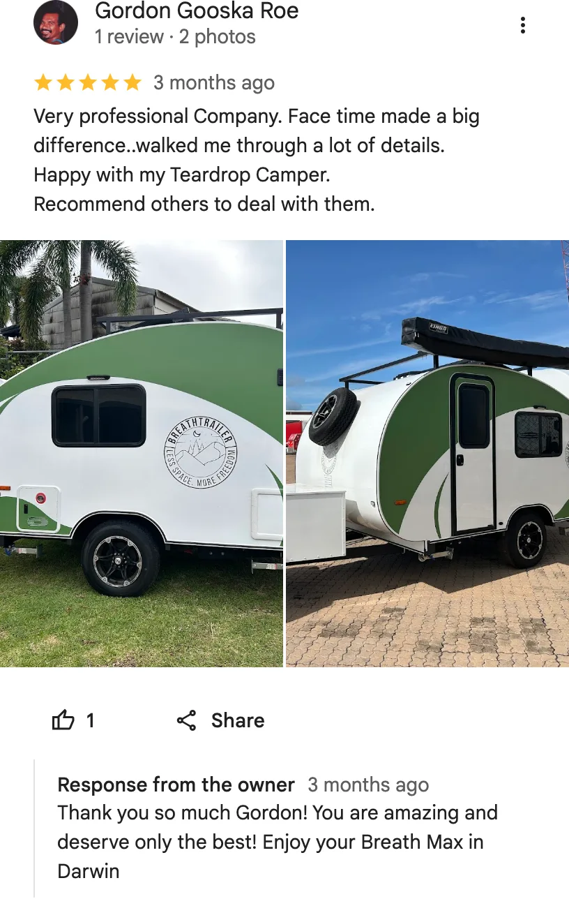 Google review from Gordon Gooska Roe
