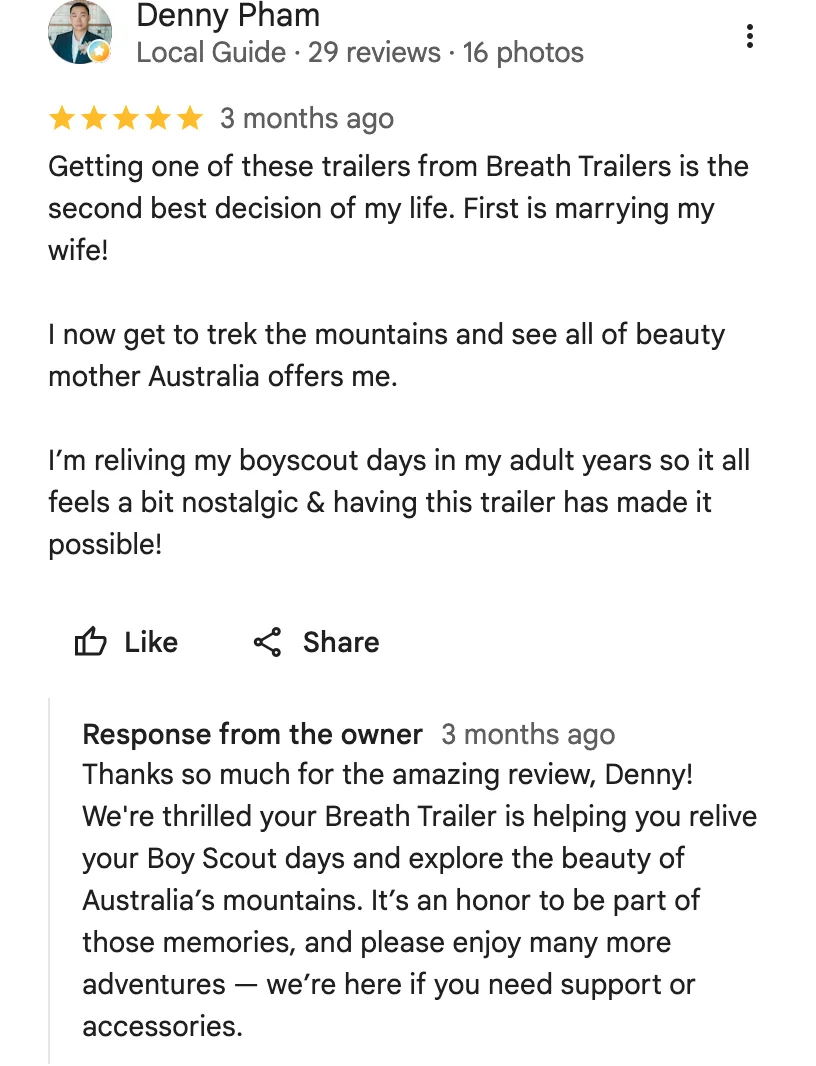 Google review from Denny Pham