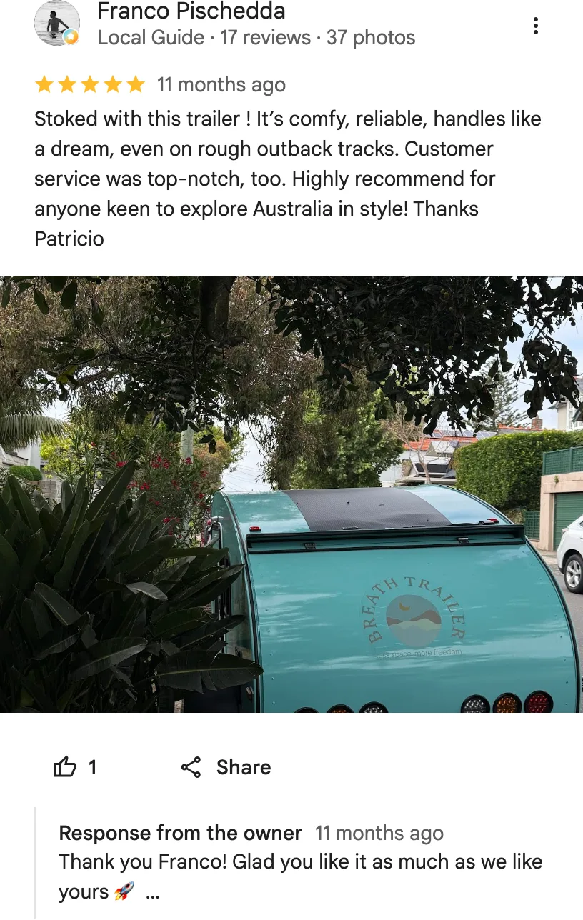 Google review from Franco Pischedda