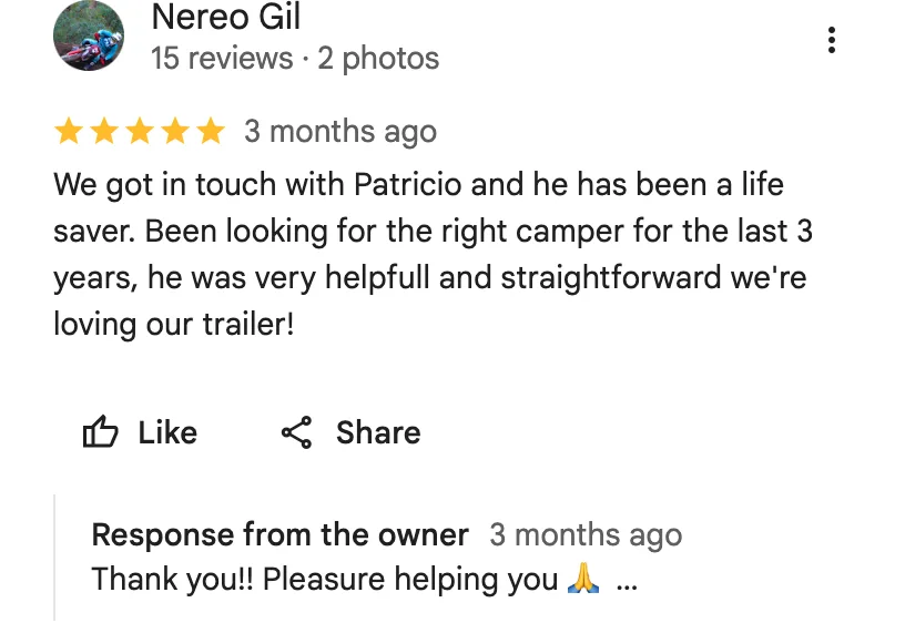 Google review from Nereo Gil