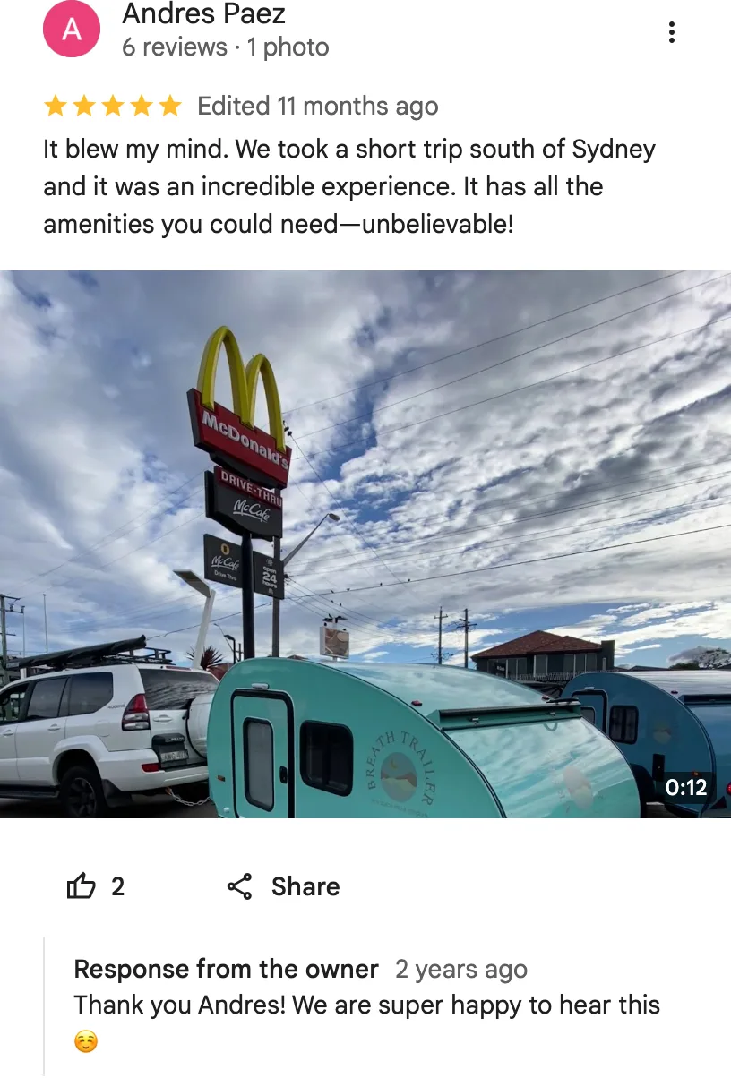 Google review from Andres Paez