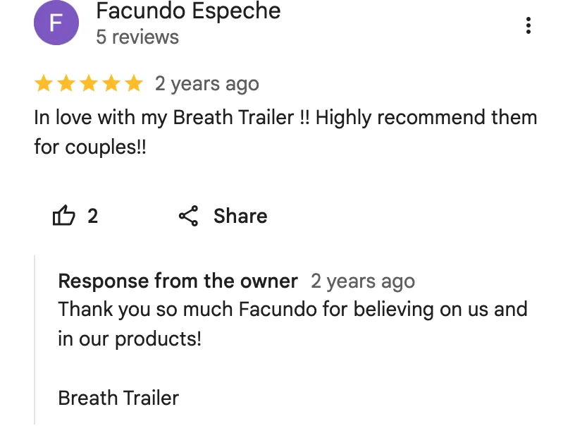 Google review from Facundo Espeche