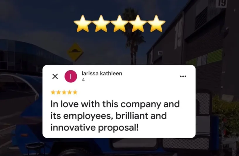 Google review with photo from a Breath Trailer owner