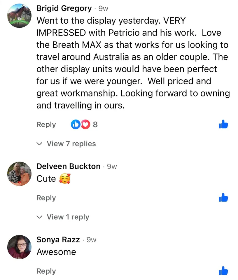 Facebook testimonial from Brigid Gregory about the Breath MAX