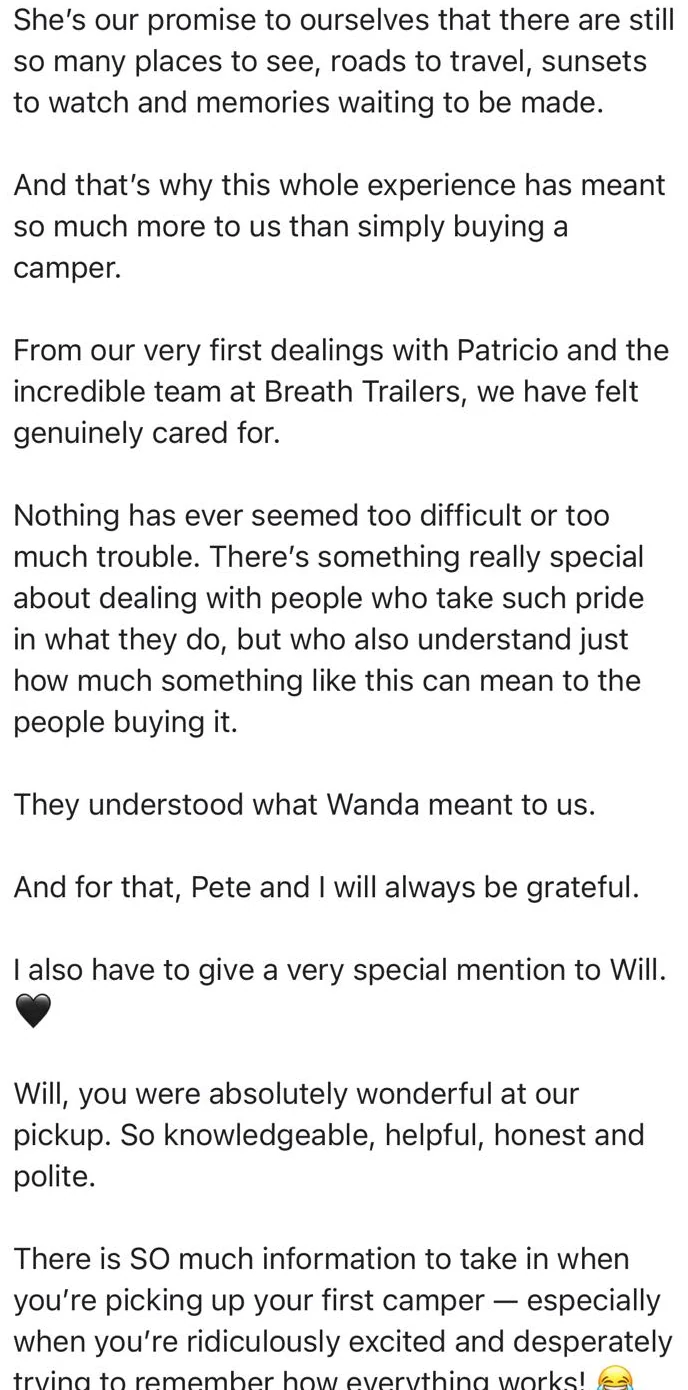 Customer screenshot about Wanda, part 2 of 4